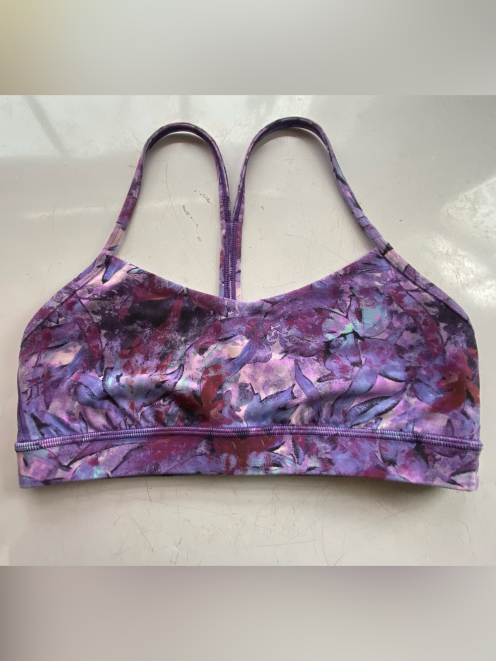 lululemon athletica Purple Multi Floral Strappy Sports Bra